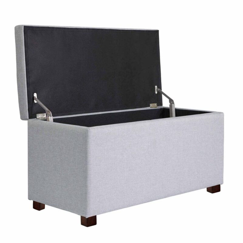 Better Homes and Gardens 30  Hinged Storage Ottoman, Gray - Image 4