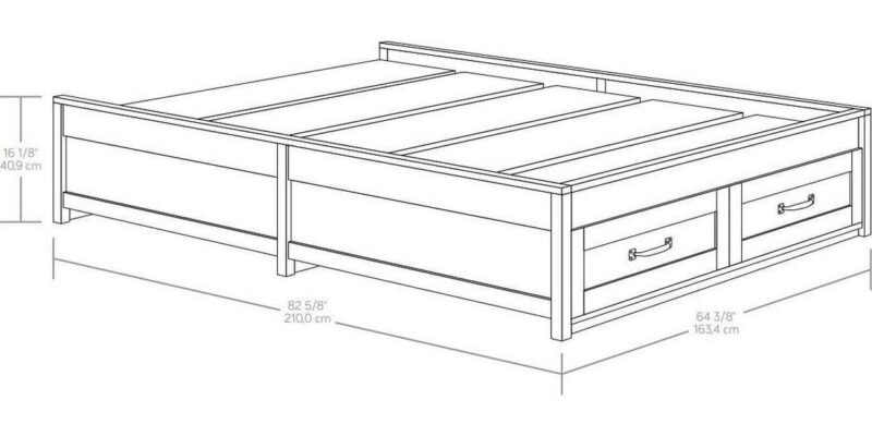 Better Homes and Gardens Modern Farmhouse Queen Platform Bed with Storage, Rustic Gray Finish - Image 6