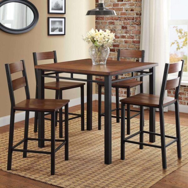 Better Homes and Gardens Austen 5-Piece Counter Height Dining Set, Vintage Oak