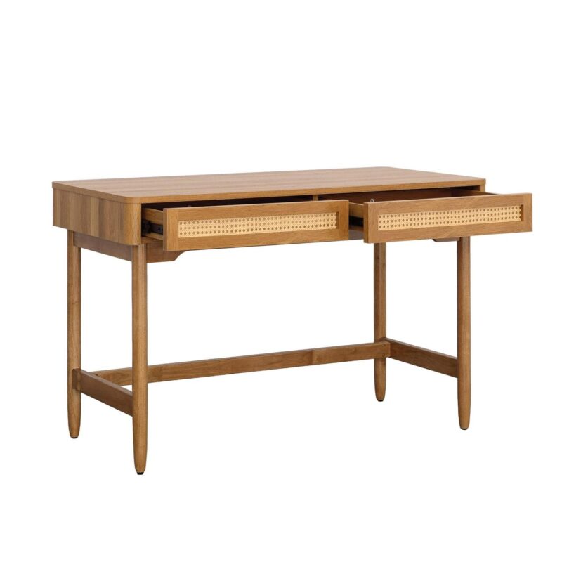 Better Homes and Gardens Springwood Caning Desk, Light Honey Finish - Image 5