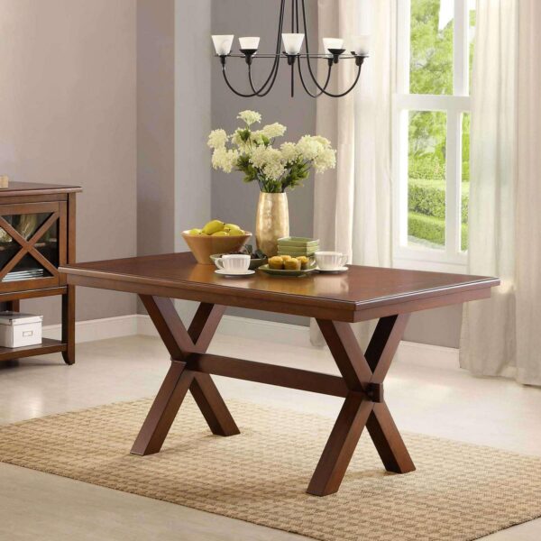 Better Homes and Gardens Maddox Crossing Dining Table, Brown Finish