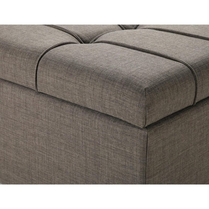 Better Homes and Gardens Pintucked 42  Storage Bench, Taupe - Image 2