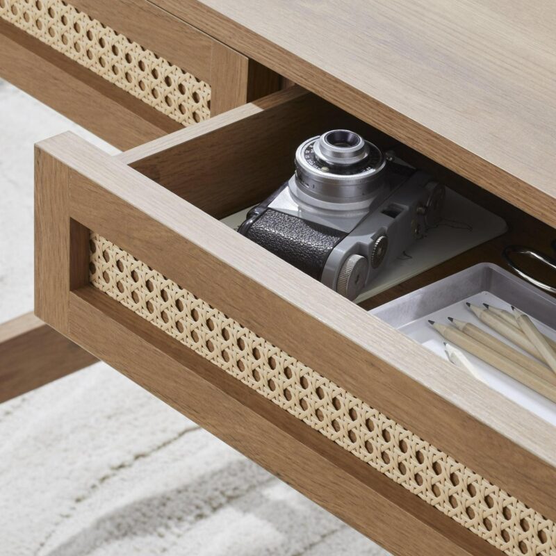 Better Homes and Gardens Springwood Caning Desk, Light Honey Finish - Image 8