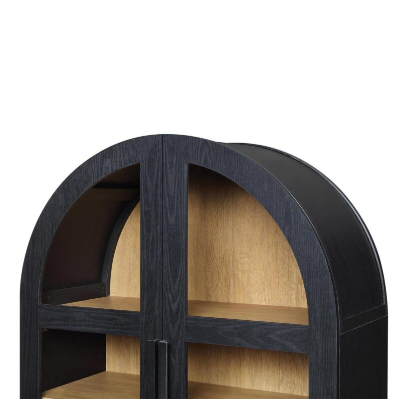 Better Homes and Gardens Juliet Kitchen Rounded Solid Wood Frame Arc Cabinet, Black Finish - Image 10