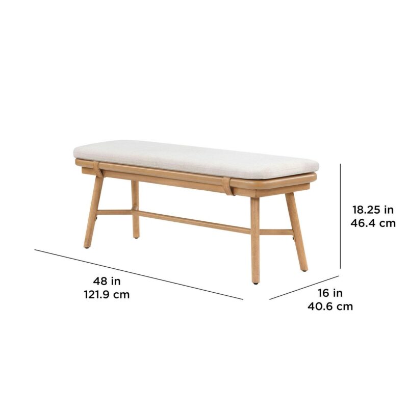 Better Homes and Gardens Springwood Dining Bench, Natural Finish - Image 2