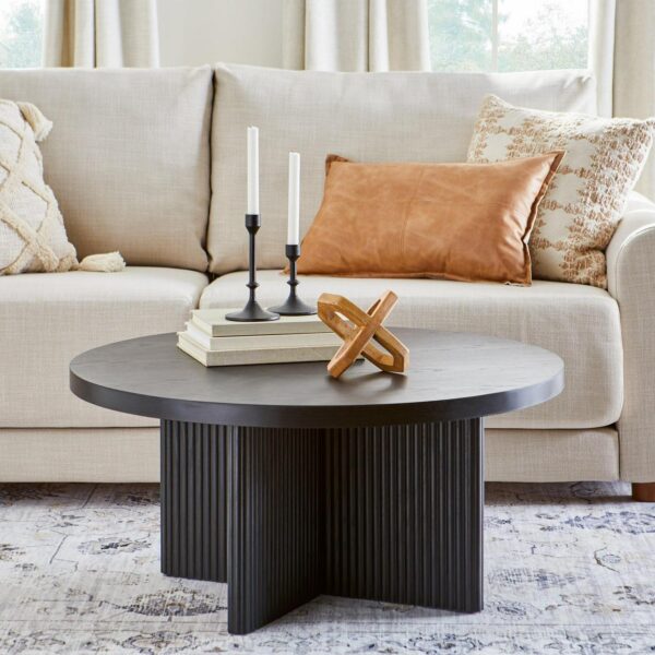 Better Homes and Gardens Lillian Fluted Coffee Table, Black