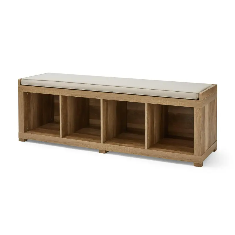 Better Homes and Gardens 4-Cube Shoe Storage 58.39  Bench, Weathered - Image 2