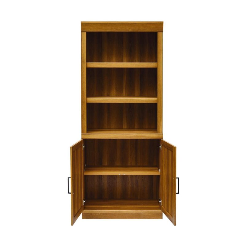 Better Homes and Gardens Glendale Bookcase With Doors, Light Honey Finish - Image 4