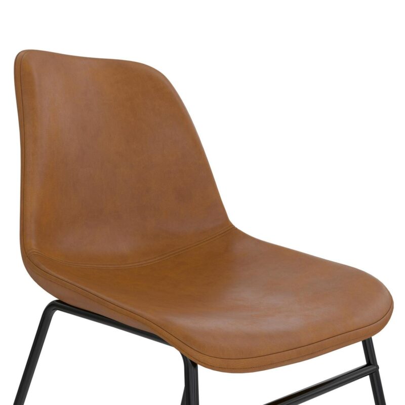 Better Homes and Gardens Scoop Dining Chair, Camel Faux Leather, 2 Pack - Image 9