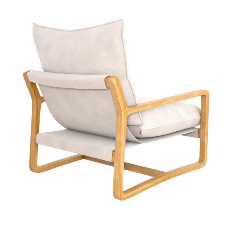 Better Homes and Gardens Wooden Ezra Sling Chair, Cream Linen - Image 5