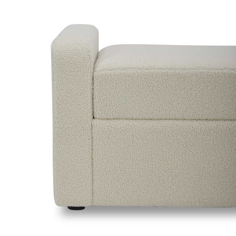Better Homes and Gardens Springwood 55.12  Storage Bench, Cream - Image 5