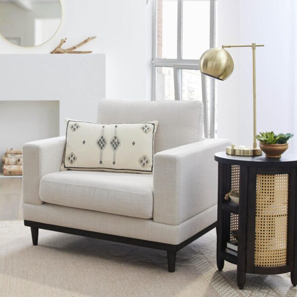 Better Homes and Gardens Springwood Wood Frame Accent Chair, Cream Linen