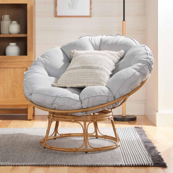 Better Homes and Gardens Papasan Chair, Grey Linen