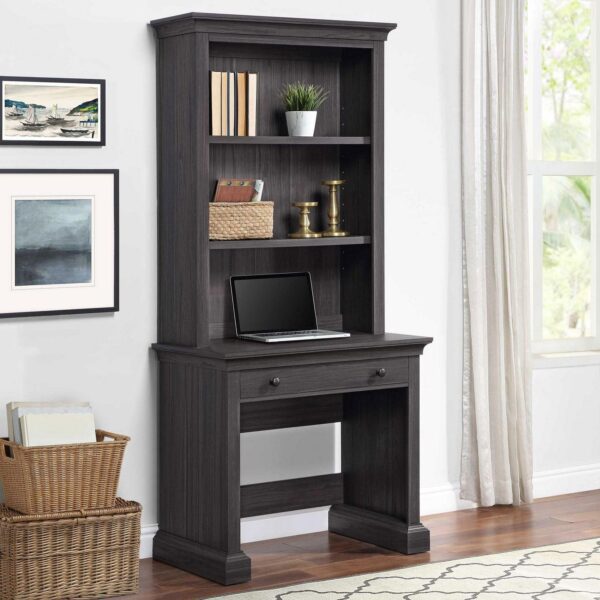 Better Homes and Gardens Canton Writing Desk with 2-Shelf Hutch, Tobacco Oak Finish