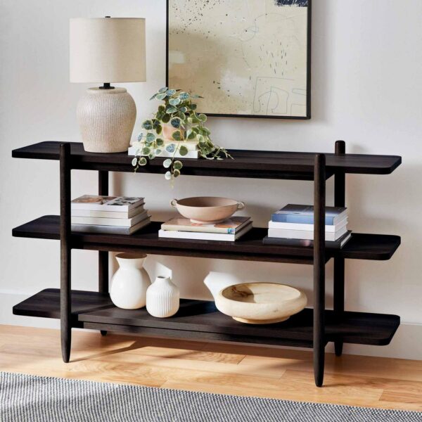 Better Homes and Gardens Springwood Horizontal Bookcase, Charcoal Finish