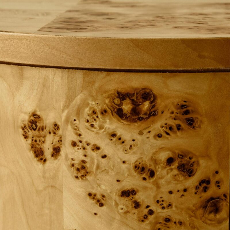Better Homes and Gardens Burlwood Round End Table, Light Burl Wood Veneer - Image 3
