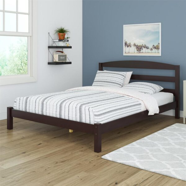 Better Homes and Gardens Leighton Solid Wood Platform Bed Frame, Full, Espresso