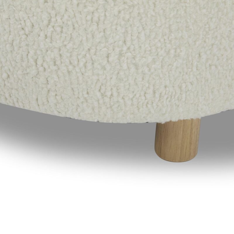 Better Homes and Gardens Mira Round Ottoman, Cream - Image 6