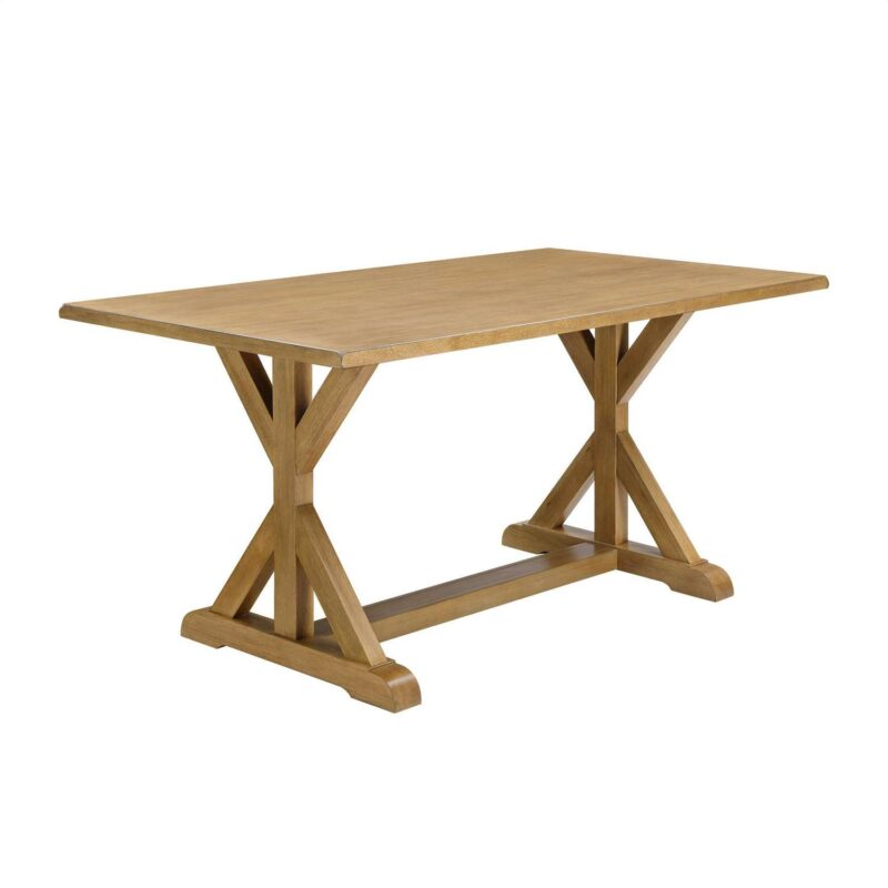 Better Homes and Gardens Modern 62 in Rectangle Solid Wood Dining Table, Light Honey - Image 2