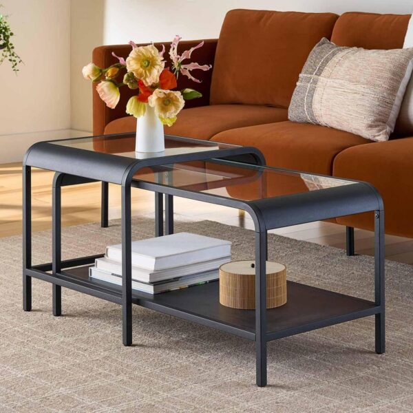 Better Homes and Gardens Nola Nesting Coffee Table, Black Finish