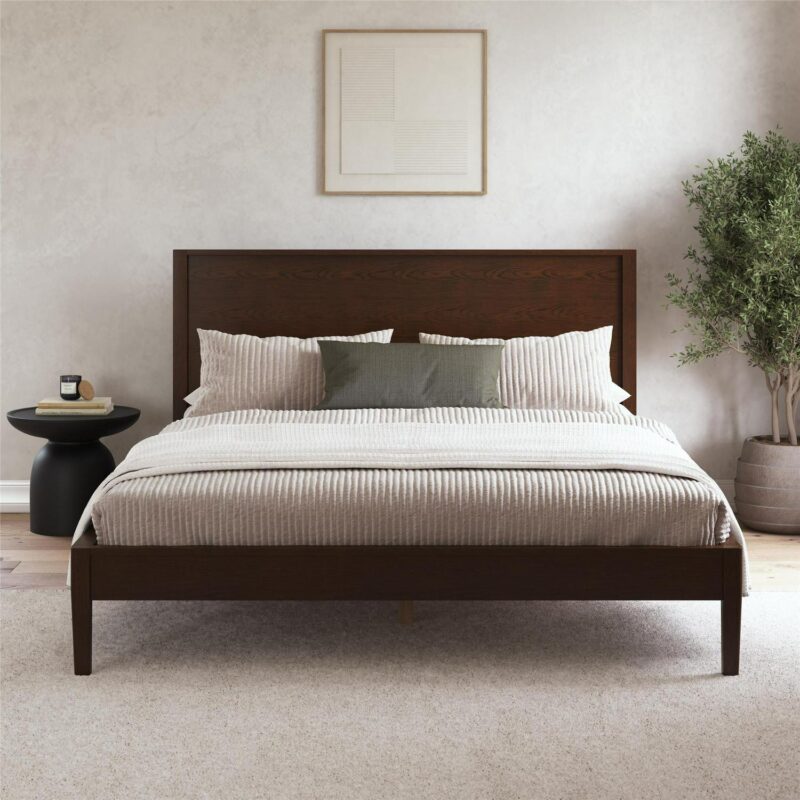 Better Homes and Gardens Ezra No Tool Bed, Queen, Walnut Finish - Image 4