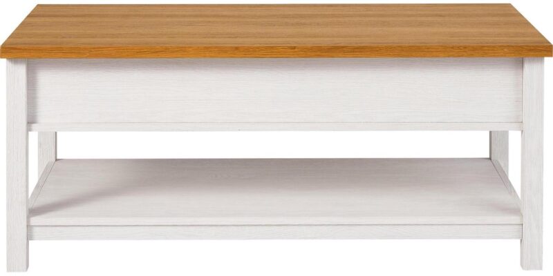 Better Homes and Gardens Modern Farmhouse Coffee Table, Alabaster and Light Honey Finish - Image 3