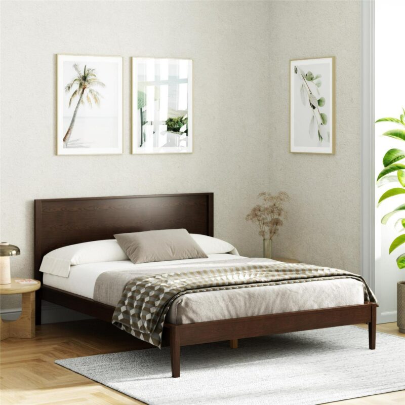 Better Homes and Gardens Ezra No Tool Bed, Queen, Walnut Finish - Image 15
