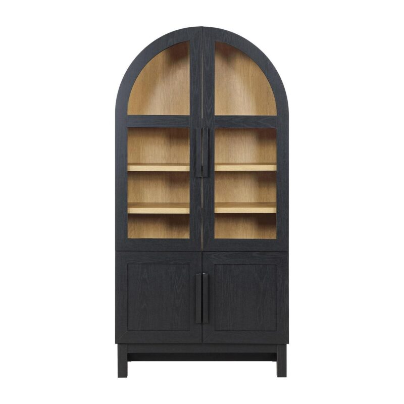 Better Homes and Gardens Juliet Kitchen Rounded Solid Wood Frame Arc Cabinet, Black Finish - Image 6