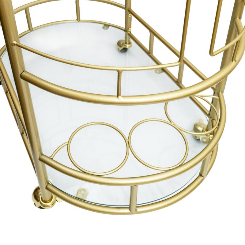 Better Homes and Gardens Fitzgerald Bar Cart with Matte Gold Metal Finish, 2-Tiers - Image 3