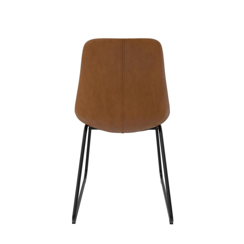 Better Homes and Gardens Scoop Dining Chair, Camel Faux Leather, 2 Pack - Image 11