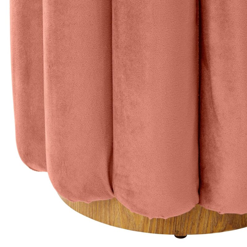 Better Homes and Gardens Lillian Velvet Tufted Ottoman, Rose - Image 3