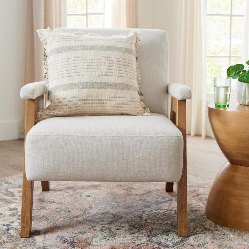 Better Homes and Gardens Ezra Accent Chair, Living Room, Cream - Image 8