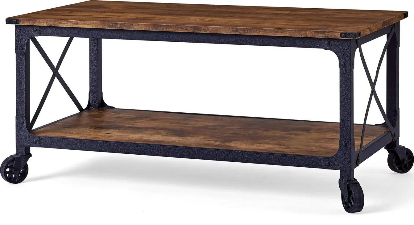 Better Homes and Gardens Rustic Country Coffee Table, Weathered Pine Finish - Image 4