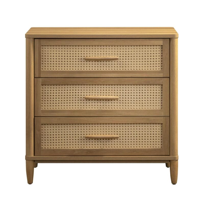 Better Homes and Gardens Springwood Caning 3-Drawer Chest with USB, Light Honey finish - Image 7