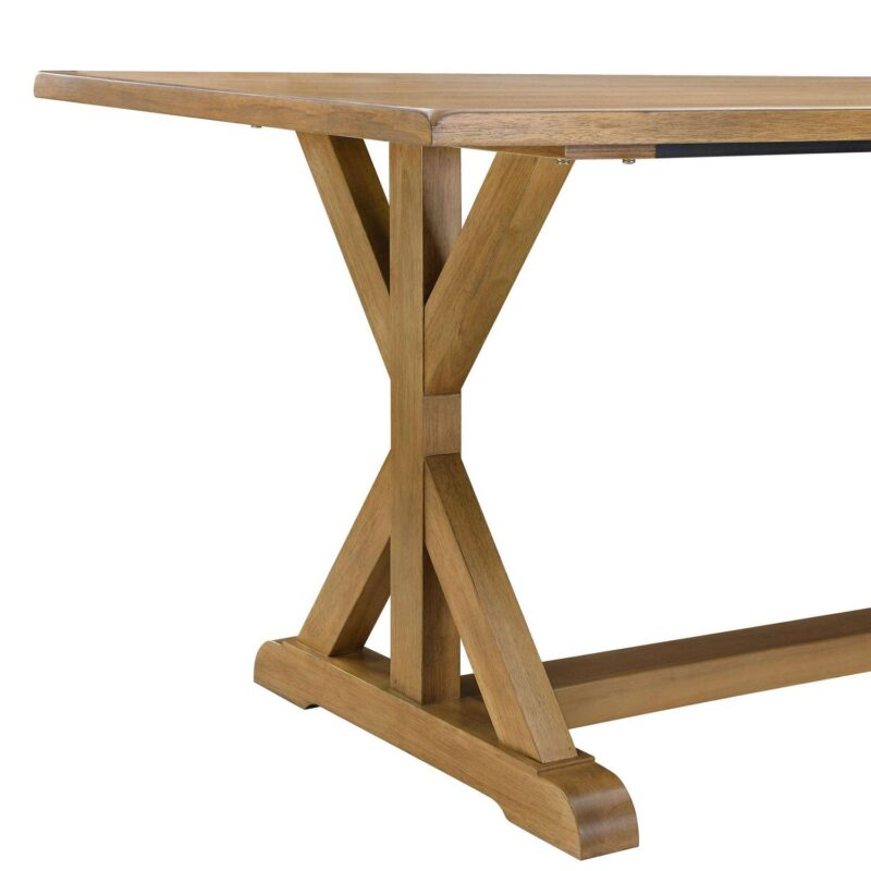 Better Homes and Gardens Modern 62 in Rectangle Solid Wood Dining Table, Light Honey - Image 5