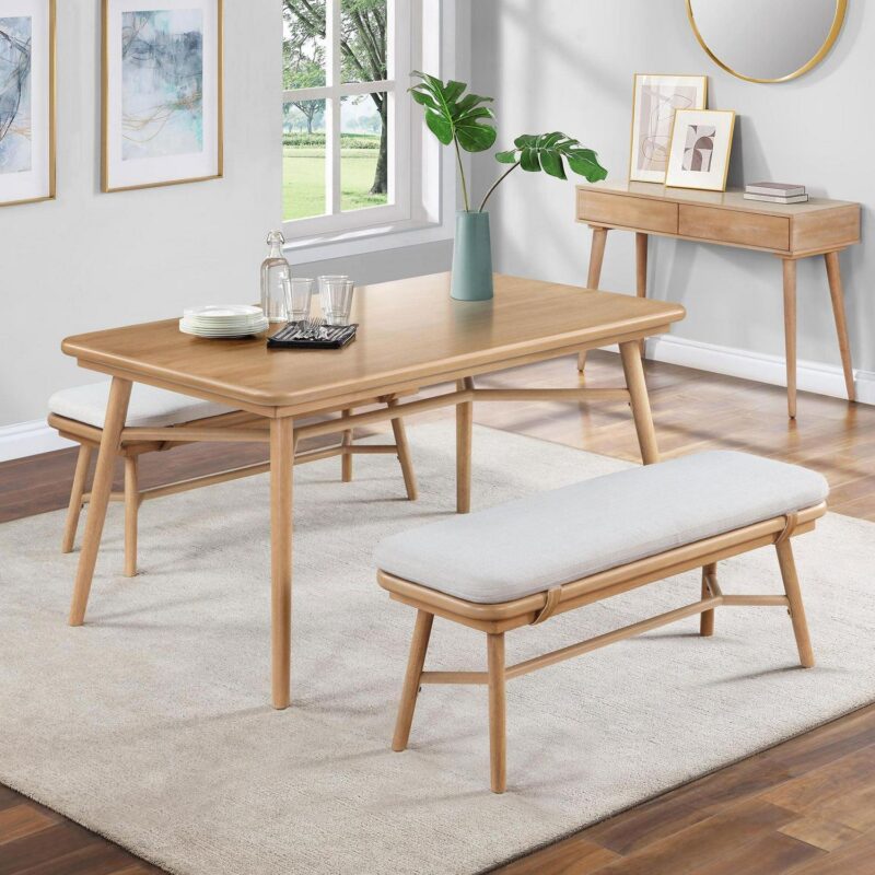 Better Homes and Gardens Springwood 59.5  Rectangle Dining Table, Natural Wood - Image 3