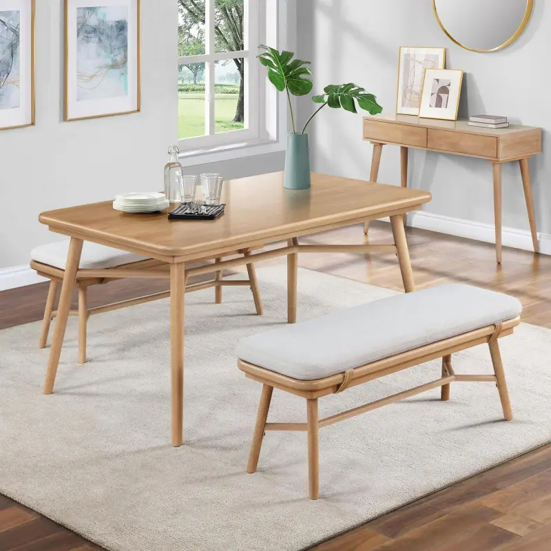 Better Homes and Gardens Springwood 59.5  Rectangle Dining Table, Natural Wood - Image 3