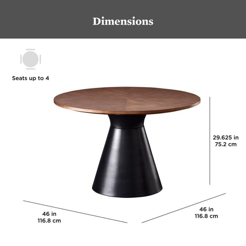 Better Homes and Gardens Wyatt Round Dining Table, Walnut Finish - Image 7