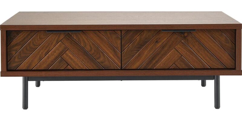 Better Homes and Gardens Wyatt Geo Modern Rectangular Wood Coffee Table with Storage, Walnut Brown - Image 10