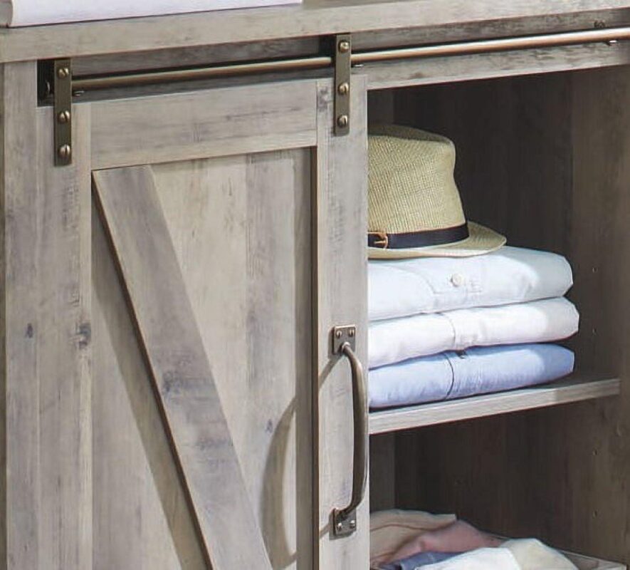 Better Homes and Gardens Modern Farmhouse Accent Storage Cabinet, Rustic Gray Finish - Image 5