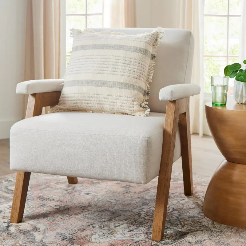 Better Homes and Gardens Ezra Accent Chair, Living Room, Cream - Image 7