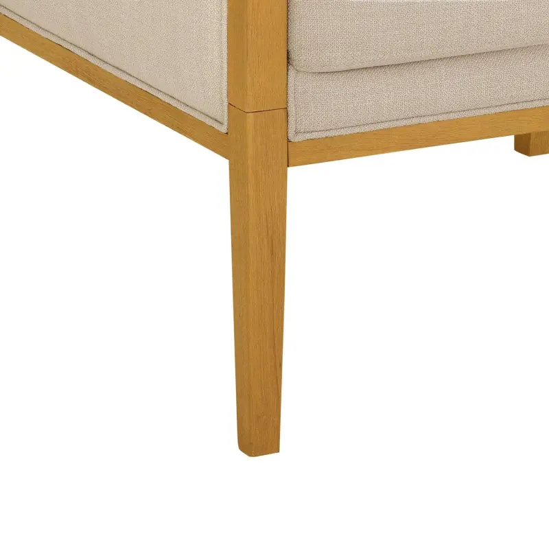 Better Homes and Gardens Windsor Linen Armchair, Light Honey Wood - Image 6
