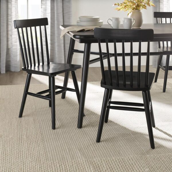 Better Homes and Gardens 2-Pack Indoor Black Gerald Dining Chairs