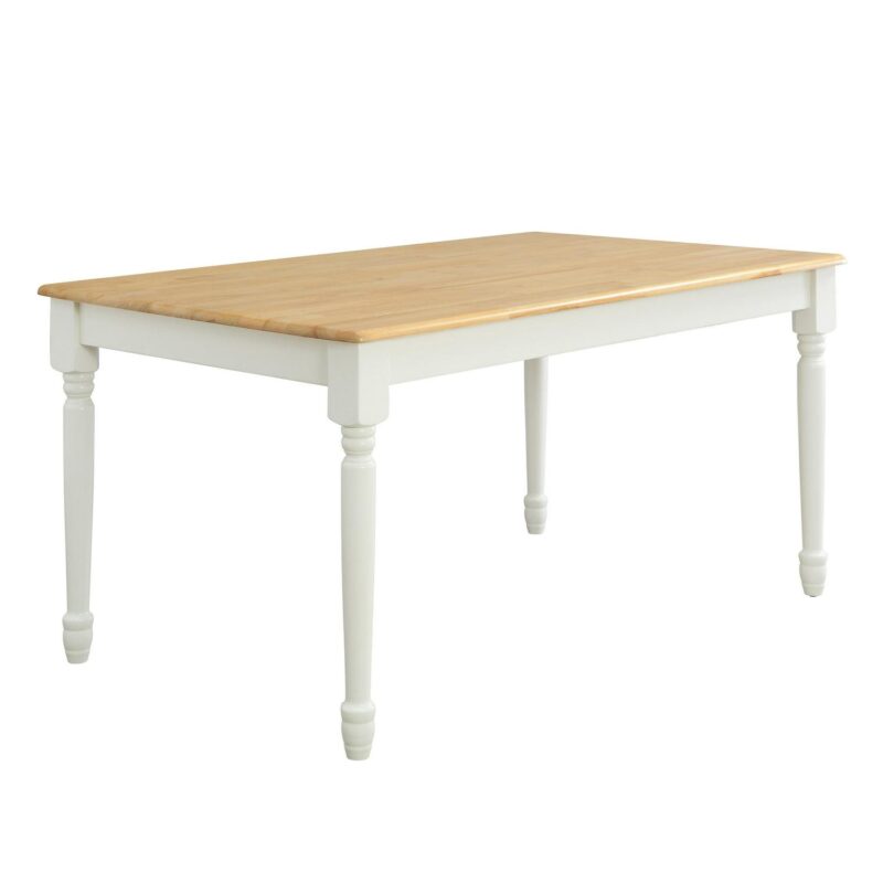 Better Homes and Gardens Autumn Lane Farmhouse Dining Table, White and Natural (Table only) - Image 3