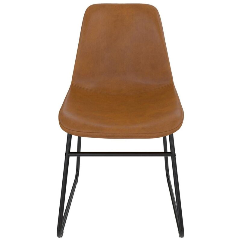 Better Homes and Gardens Scoop Dining Chair, Camel Faux Leather, 2 Pack - Image 7