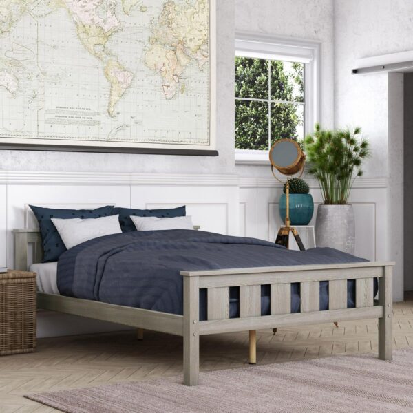 Better Homes and Gardens Kane Wooden Platform Bed, Full Size, Gray