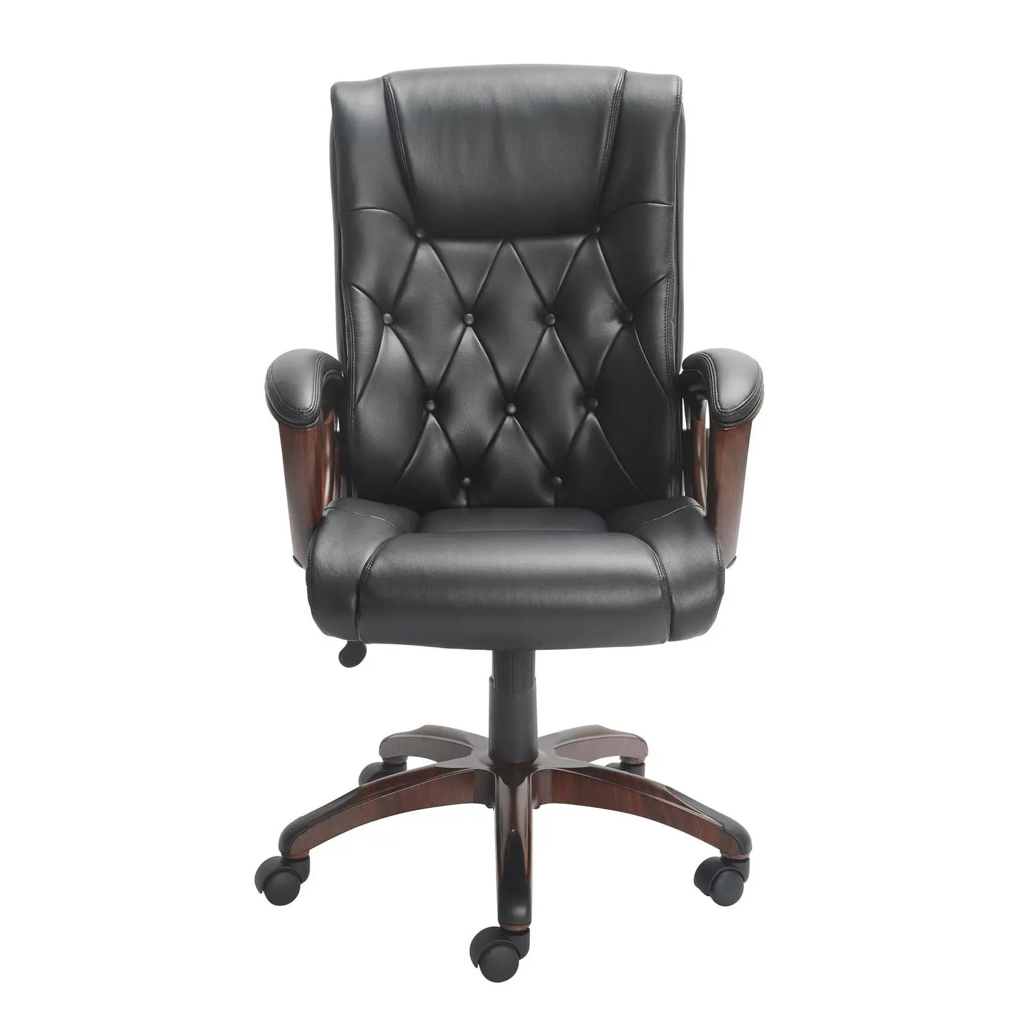 Better Homes and Gardens Executive, Mid-Back Manager's Office Chair with Arms, Black Bonded Leather 6 Better Homes and Gardens Executive, Mid-Back Manager's Office Chair with Arms, Black Bonded Leather - Image 6