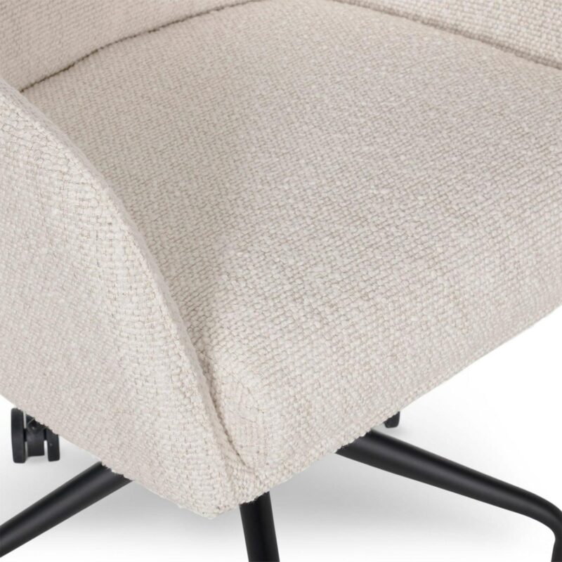 Better Homes and Gardens Juliet Office Chair, Ivory Boucle and Matte Black - Image 5