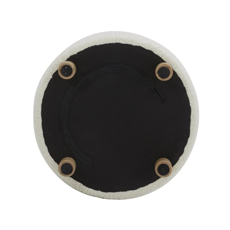 Better Homes and Gardens Mira Round Ottoman, Cream - Image 7
