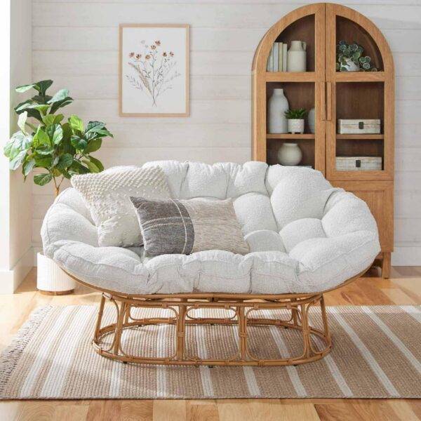 Better Homes and Gardens Double Papasan Chair, Cream Boucle